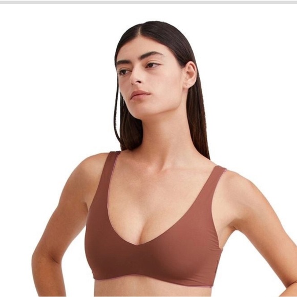 Gottex 3pc brown purple mauve hazelnut Reversible V-Neck Bikini Top size‎ 6 new - Picture 1 of 5